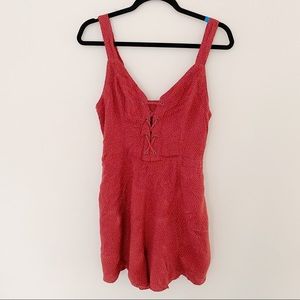 American Eagle Outfitters Red Polka Dot Romper